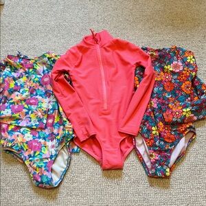 Girls long sleeve bathing suit bundle (3 total size xs)